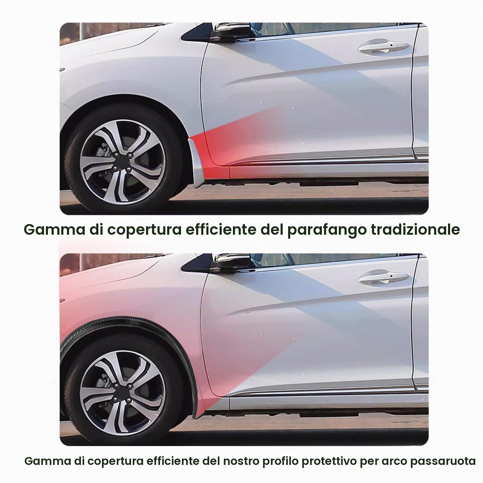 AOWINHIT Protezione Passaruota 28,4" Universale Fibra Carbonio