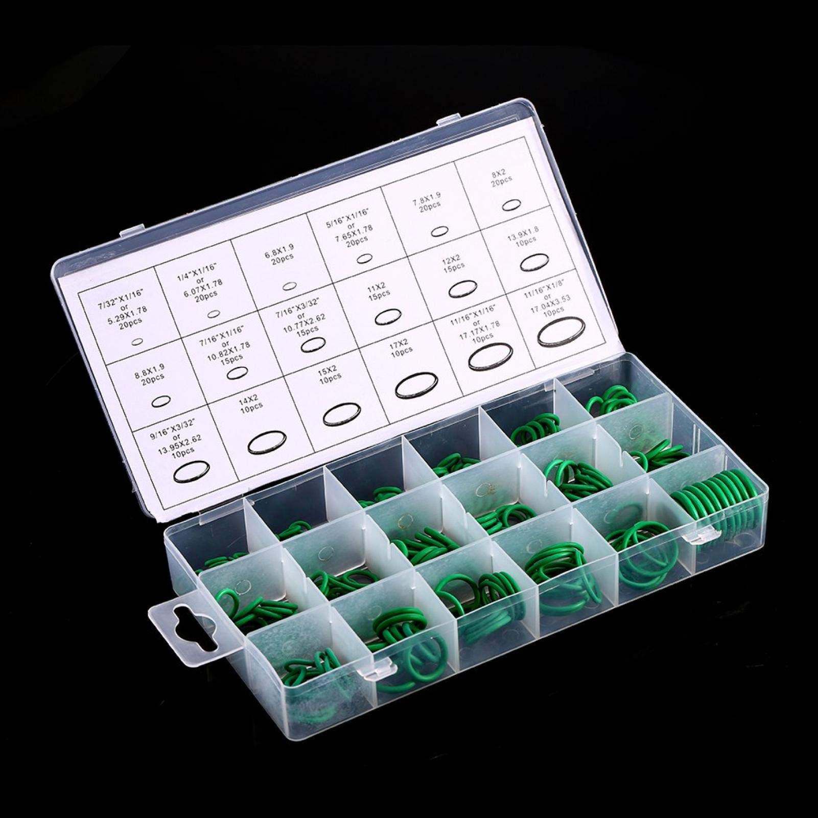 Kuuleyn set o-ring gomma HNBR aria condizionata verde 270 pezzi