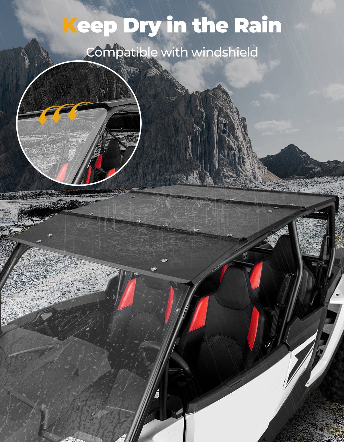 KEMIMOTO tetto alluminio RZR XP 4 1000 nero 2024+
