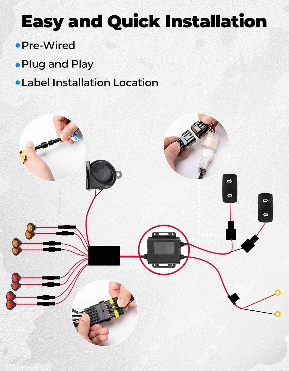 Kemimoto kit frecce UTV clacson 110dB plug-play
