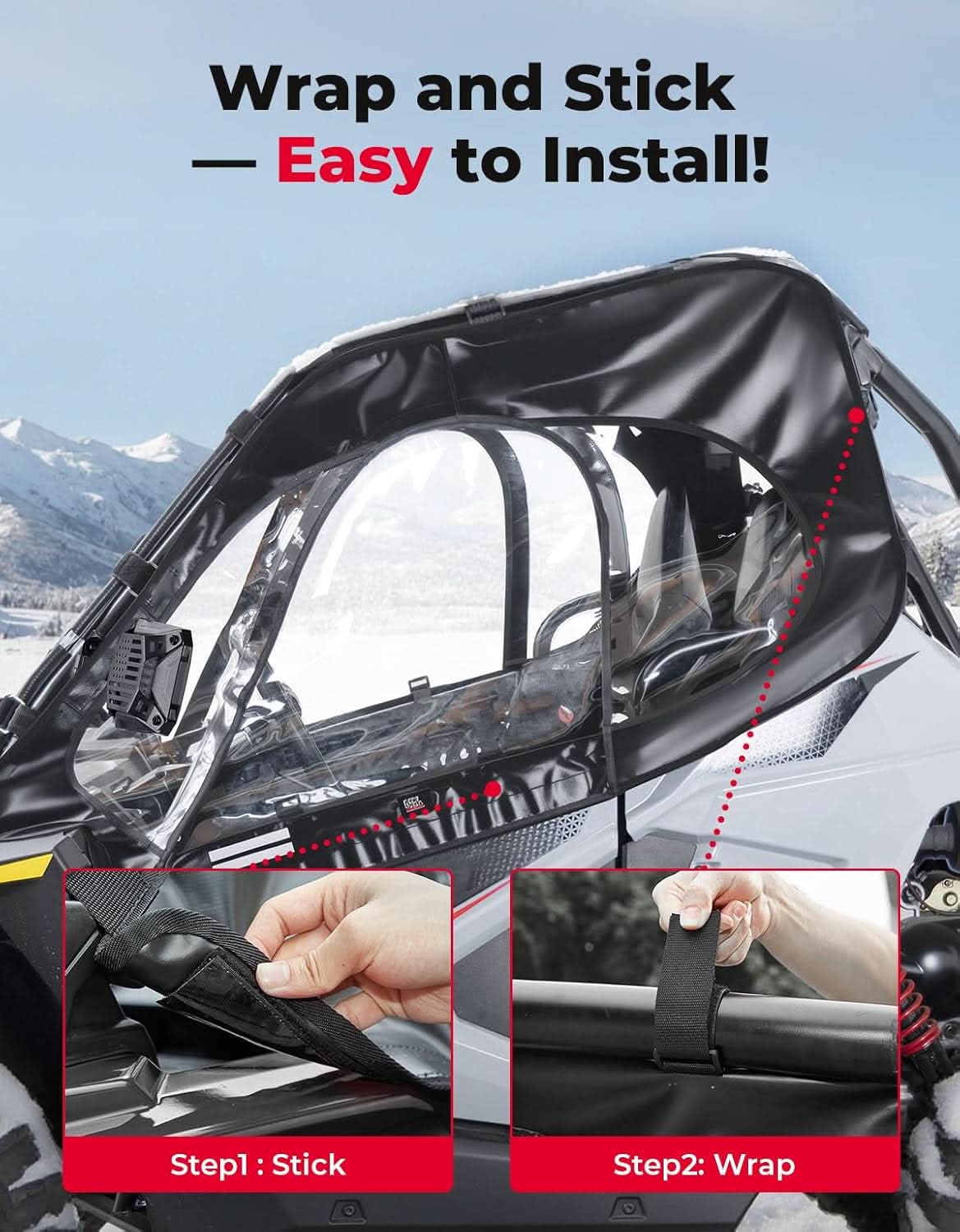 KEMIMOTO RZR 200 2022-2025 porte superiori morbide antivento