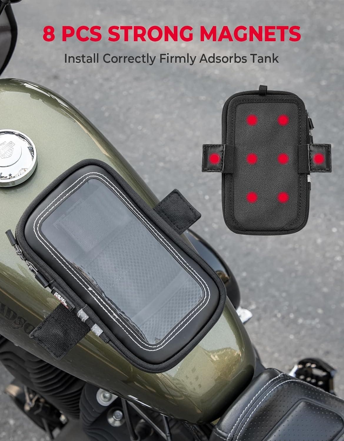 Kemimoto borsa serbatoio moto magnetica touch 6.5"