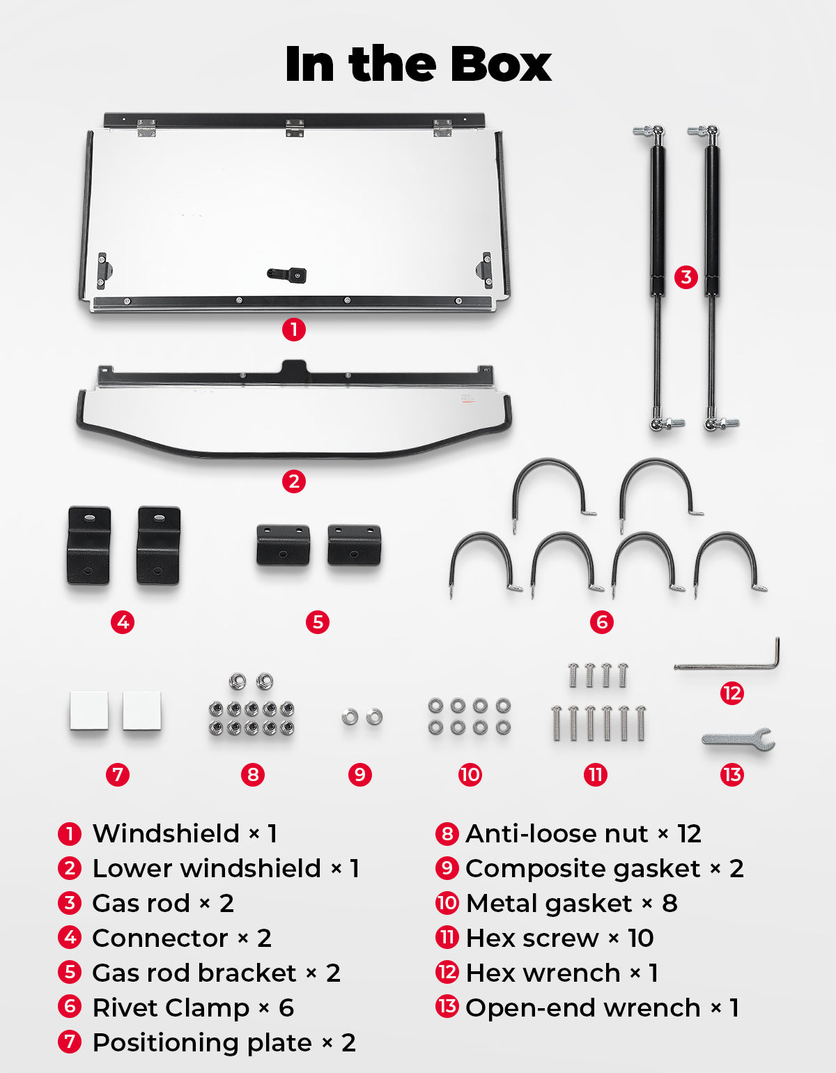 KEMIMOTO RZR XP 1000 2024-2026 parabrezza ribaltabile flip