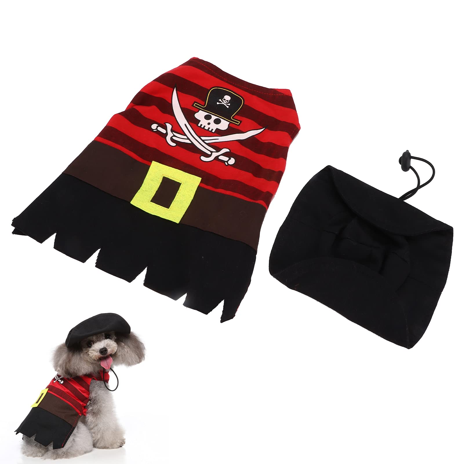 Kuuleyn Costume Pirata per Cani XL in Poliestere Lavabile