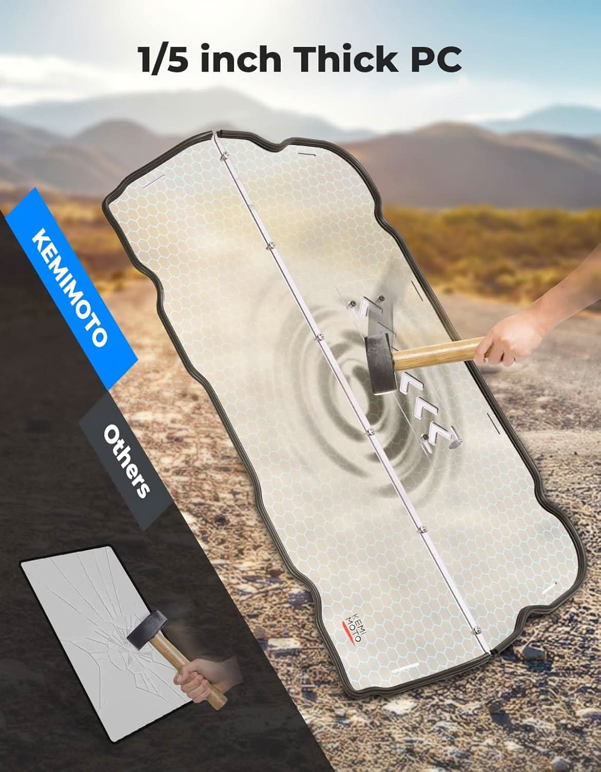 KEMIMOTO RZR XP 1000 parabrezza posteriore ventilato policarbonato