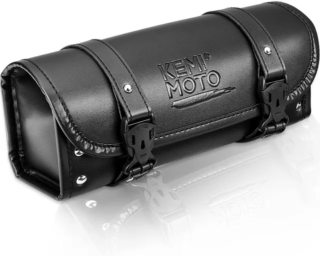 Kemimoto F1801-00401BK borsa forcella moto pelle PU nera