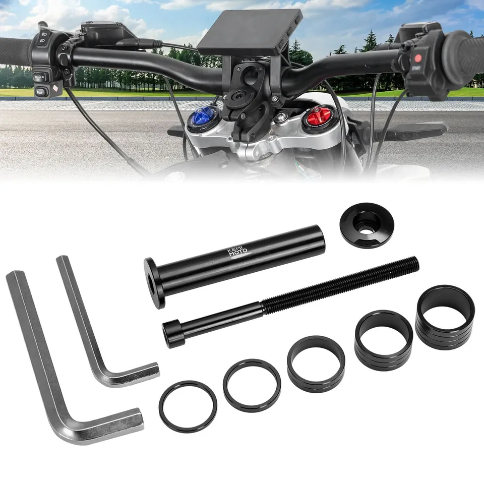 KEMIMOTO Stem Lock Spacer distanziali sterzo alluminio neri 5 pezzi