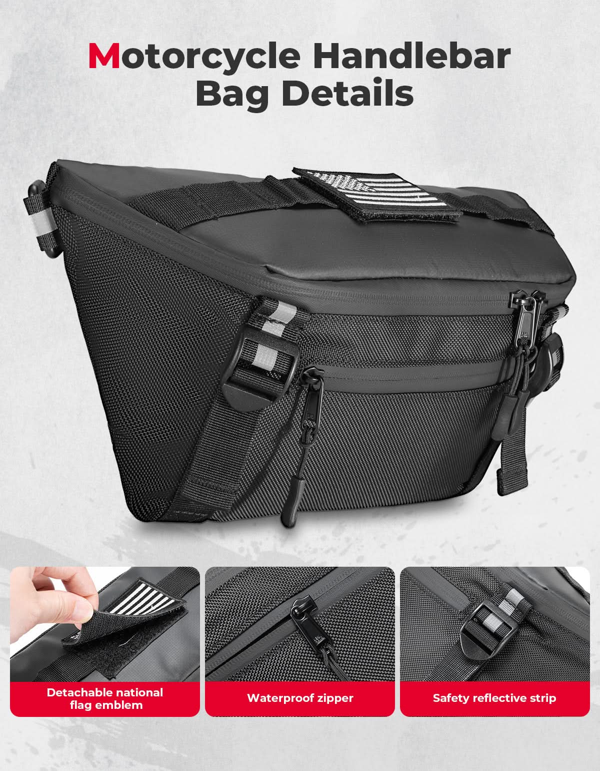 Kemimoto borsa manubrio moto impermeabile universale