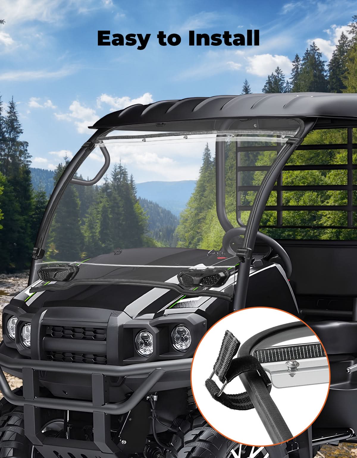 KEMIMOTO Mule SX parabrezza anteriore ventilato policarbonato