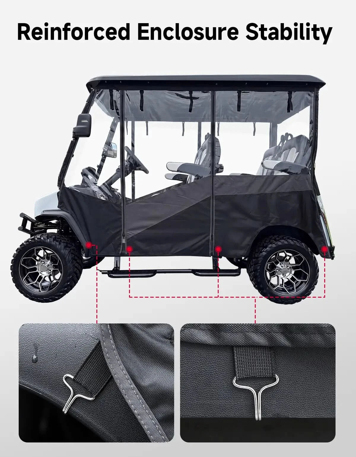 KEMIMOTO D5 Maverick Ranger 4 telo golf cart 4 posti impermeabile