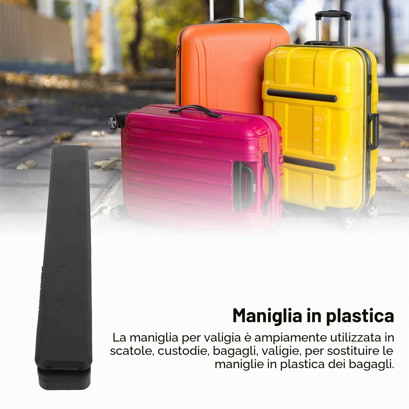 Hapivida maniglia valigia ricambio 20 cm plastica 2 pezzi antiscivolo