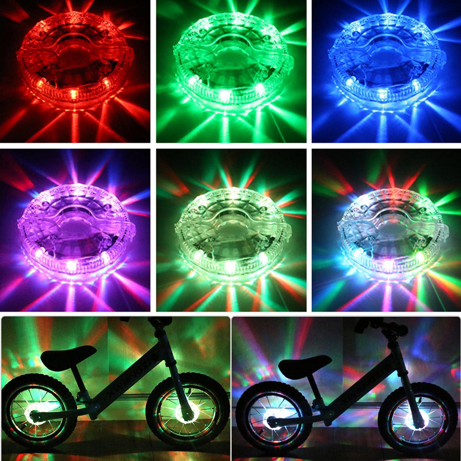 Kuuleyn luce mozzo ruota bici LED multicolore a batteria