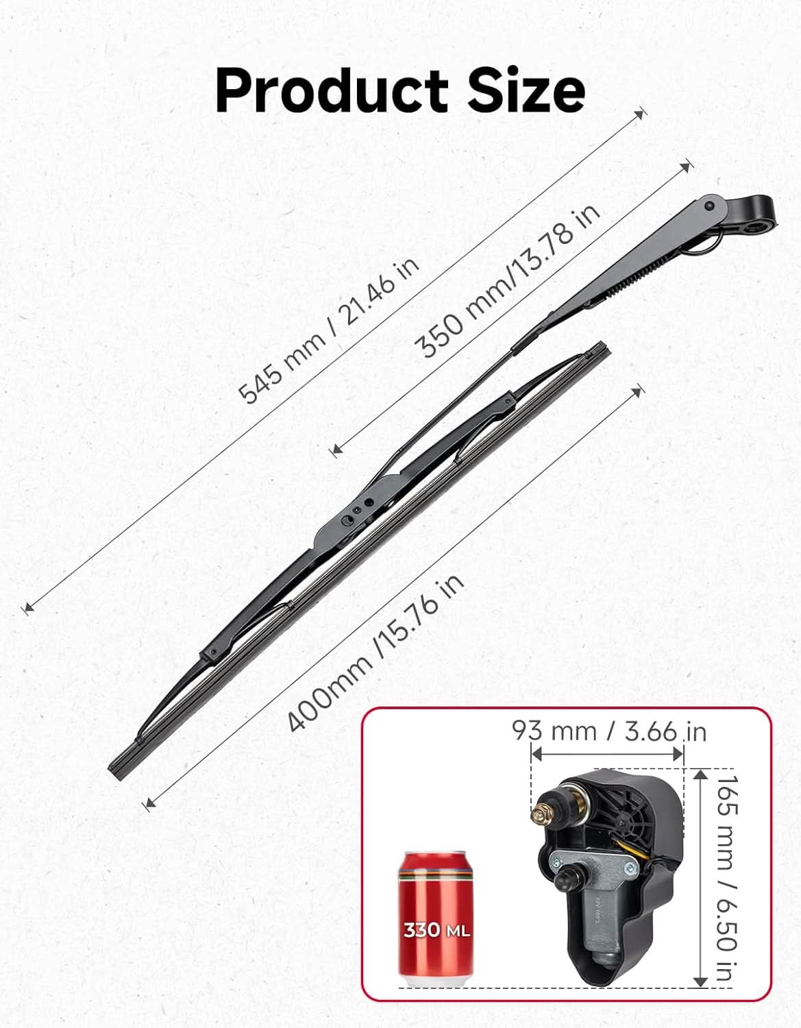 KEMIMOTO UTV Kit Tergicristallo 12V 165° con Vaschetta 1,5L
