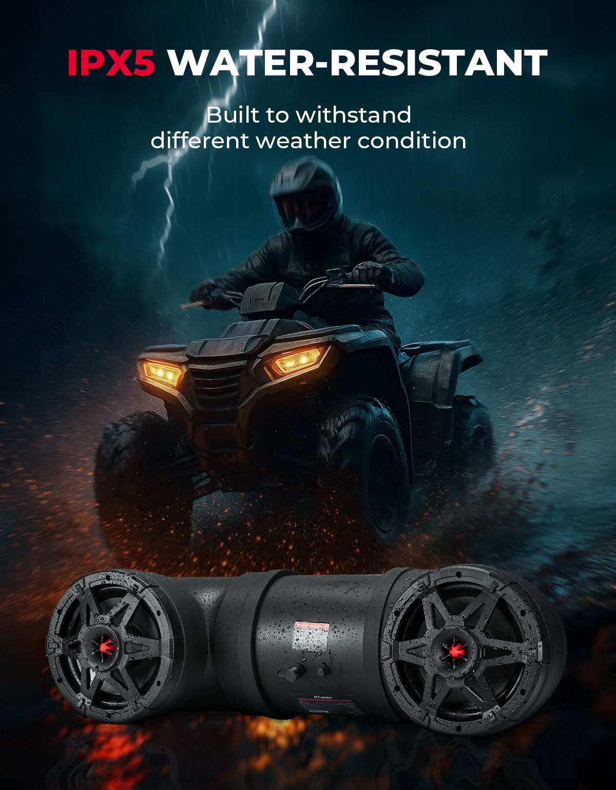 Kemimoto ATV soundbar bluetooth 6,5 pollici RGB