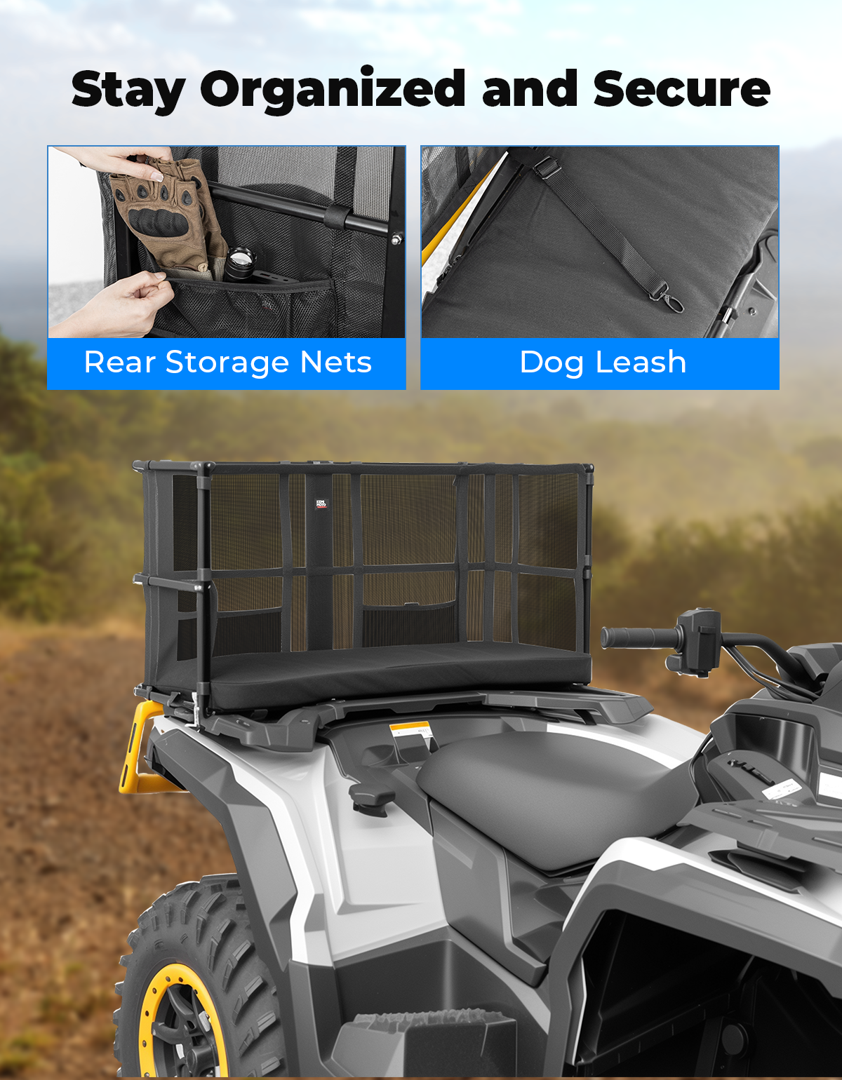 KEMIMOTO trasportino cane ATV telaio acciaio 600D