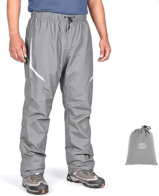 Kemimoto Pantaloni Antipioggia Outdoor Impermeabili con Sacca