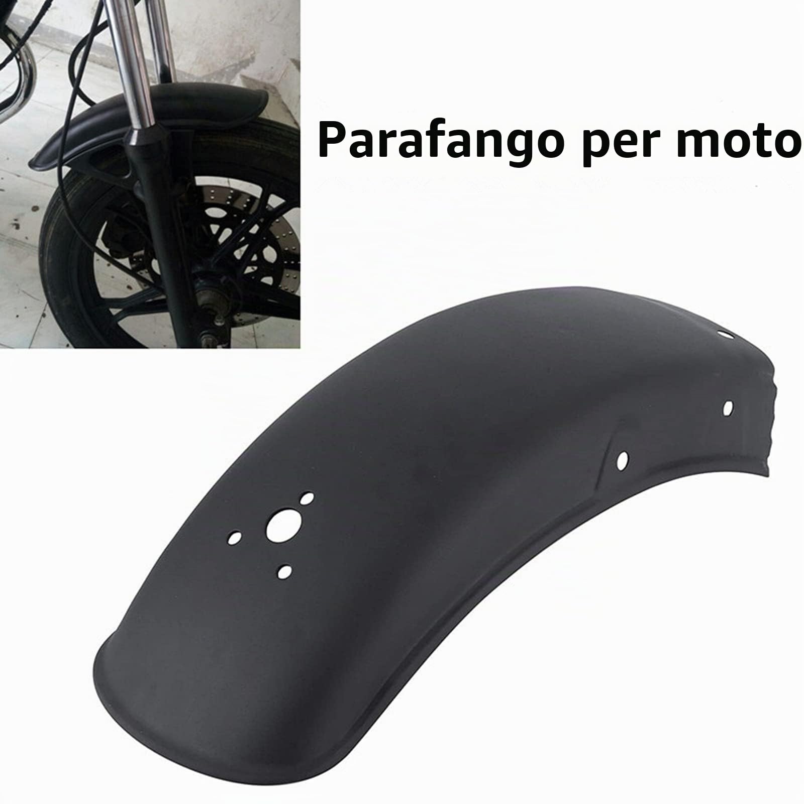Hapivida parafango posteriore moto acciaio inox nero 1 pz