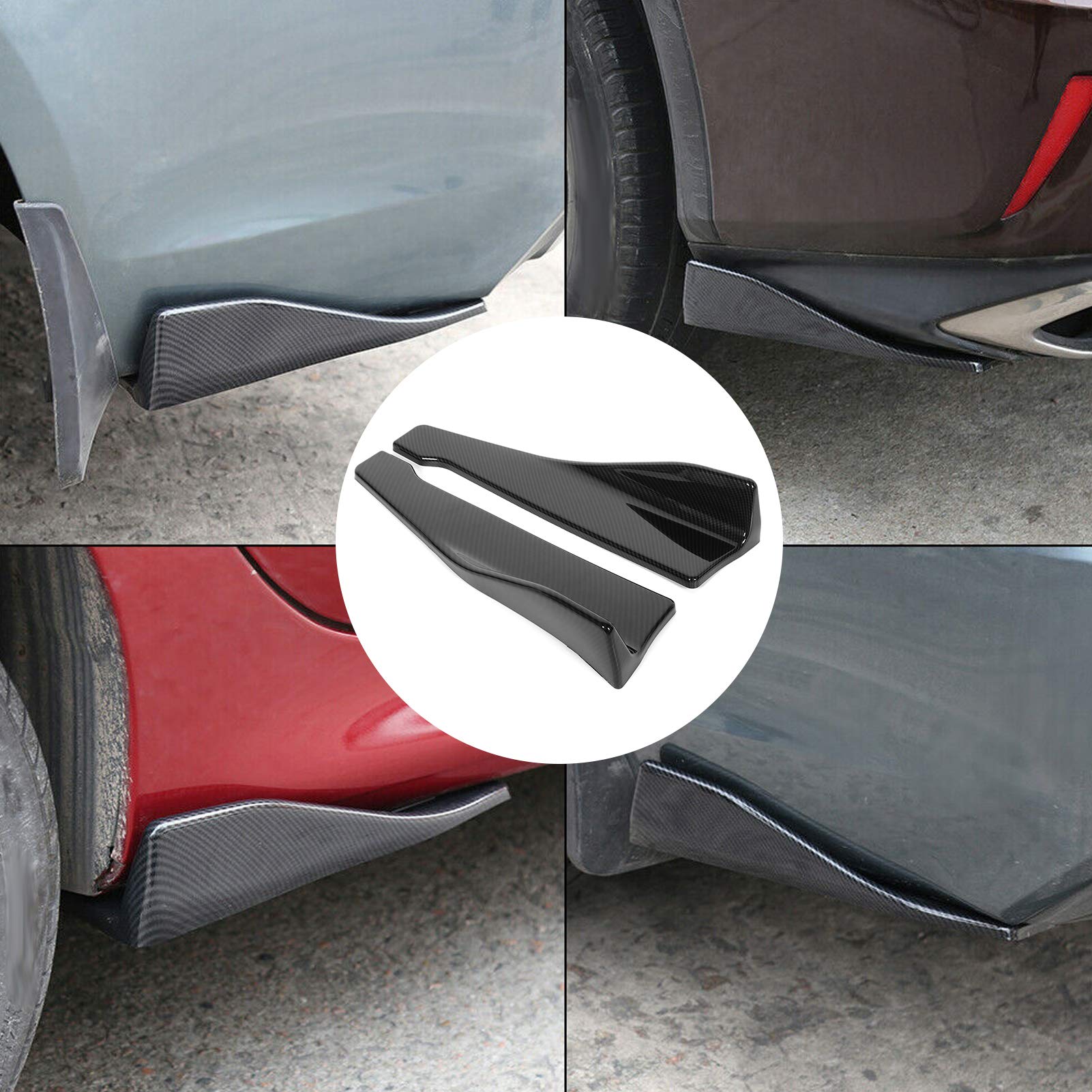 Kuuleyn Splitter Minigonne Auto ABS Carbon Look 2 Pezzi