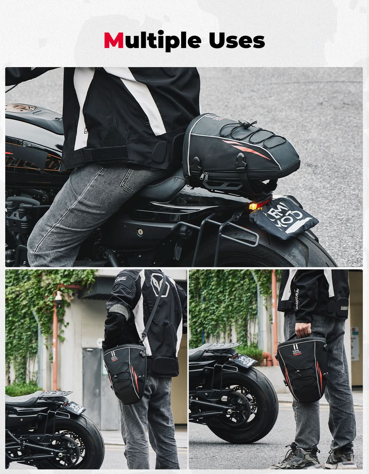 KEMIMOTO borsa posteriore moto 10L impermeabile universale