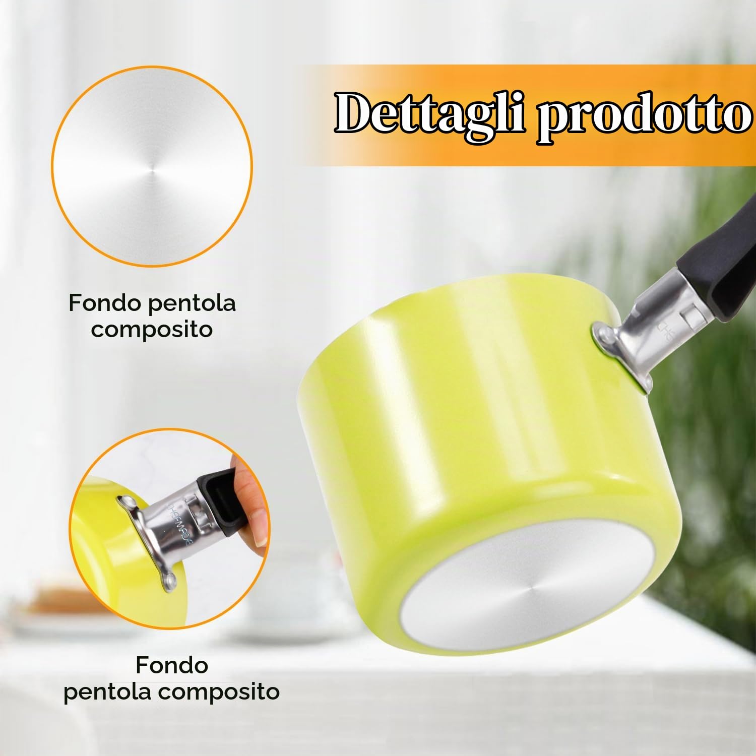 Hapivida Mini Casseruola 550 ml Verde Ø10 cm Antiaderente