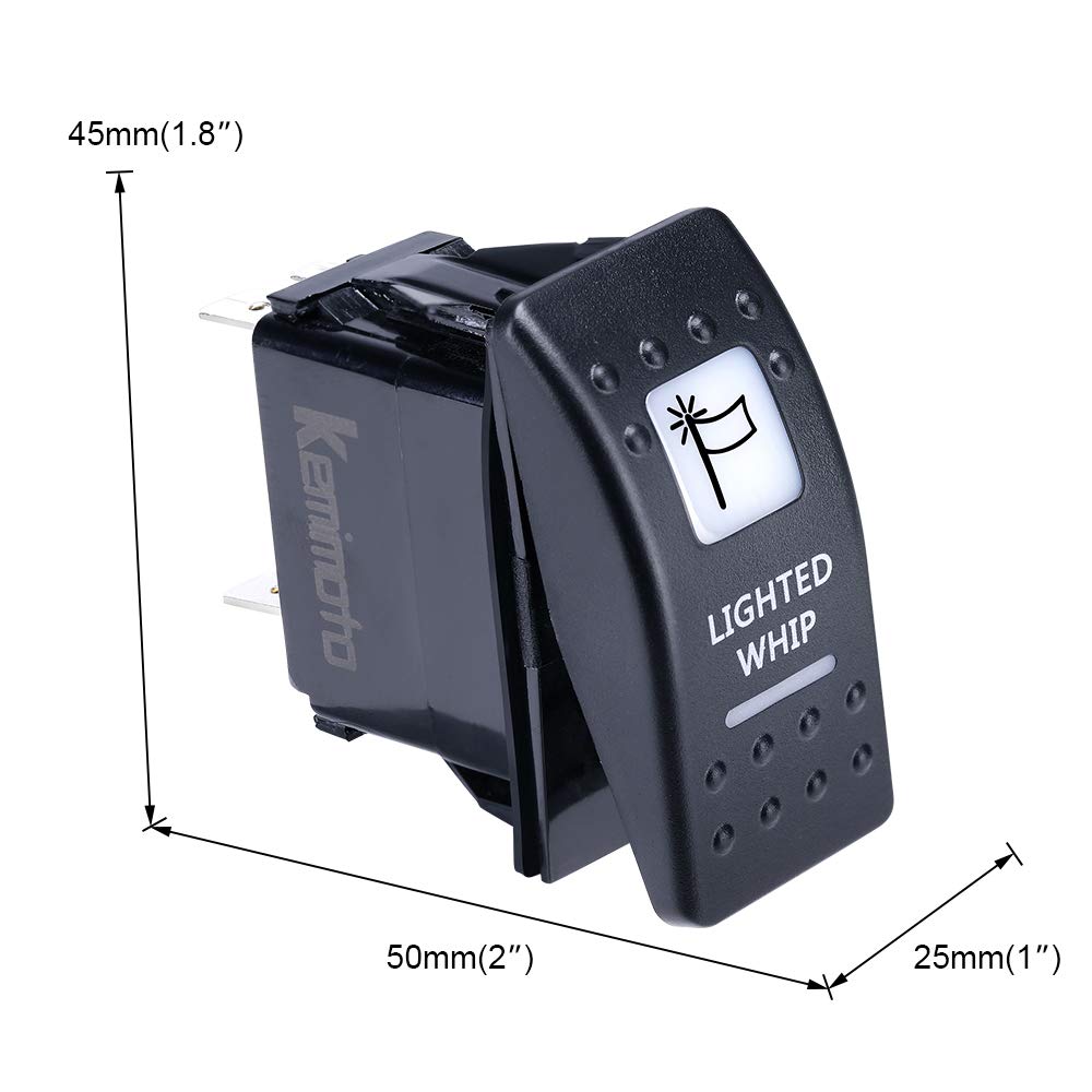 KEMIMOTO Interruttore bilanciere 12V LED per whip light IP66
