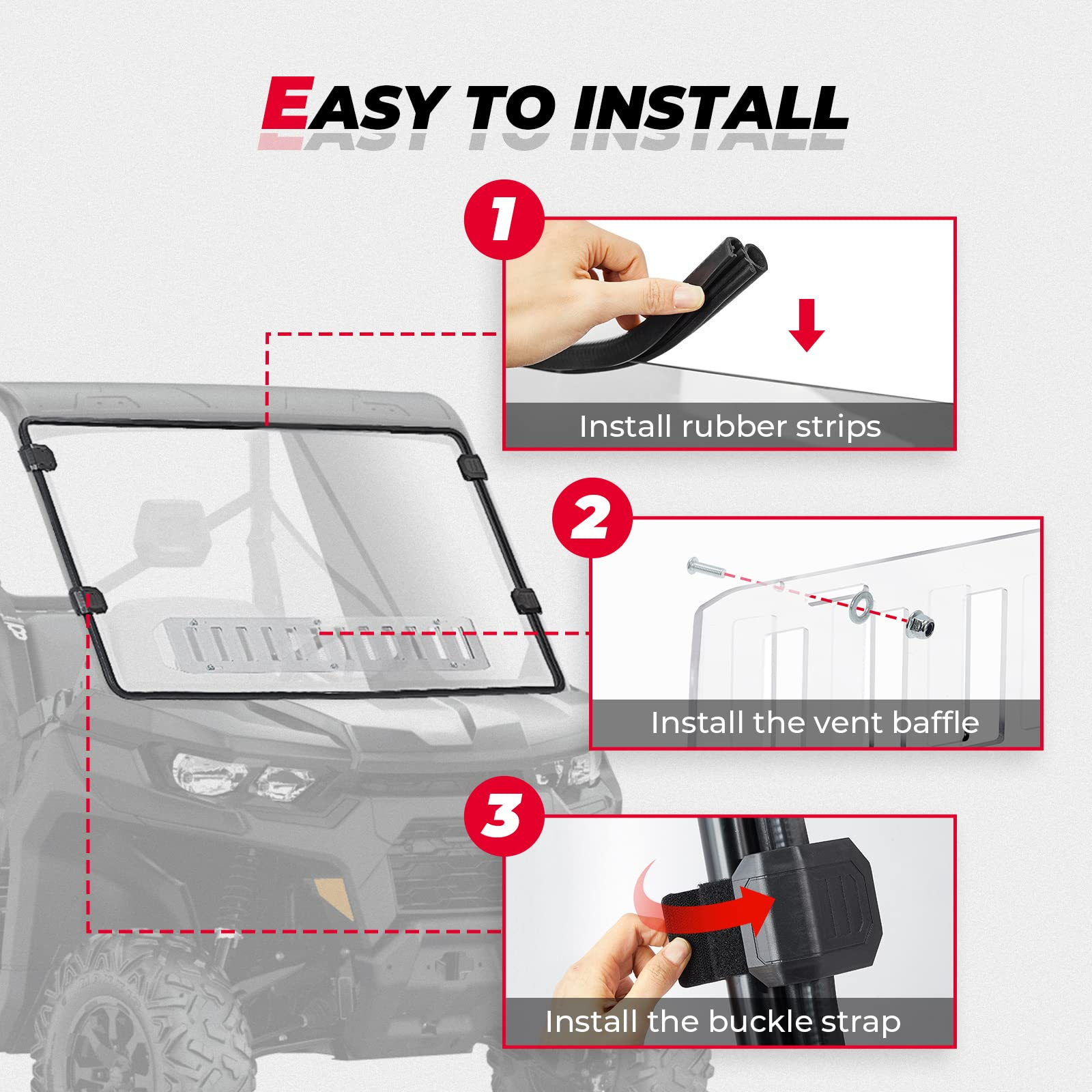 Kemimoto Defender parabrezza anteriore ventilato policarbonato
