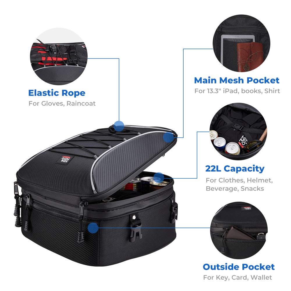 Kemimoto F1116-01201 Borsa Posteriore Moto 30L Impermeabile