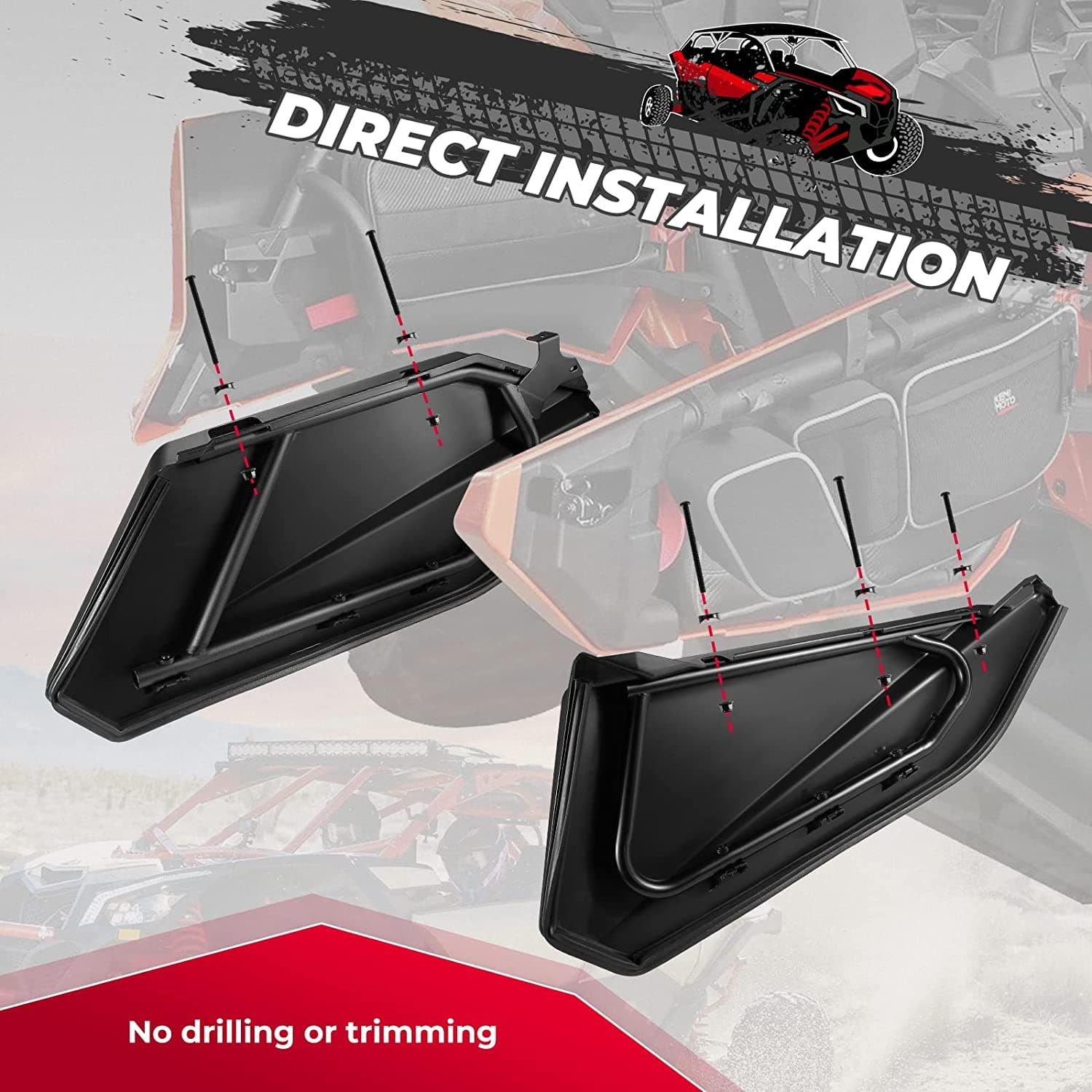 KEMIMOTO Pannelli Porta Inferiori Maverick X3 MAX 4pz Acciaio