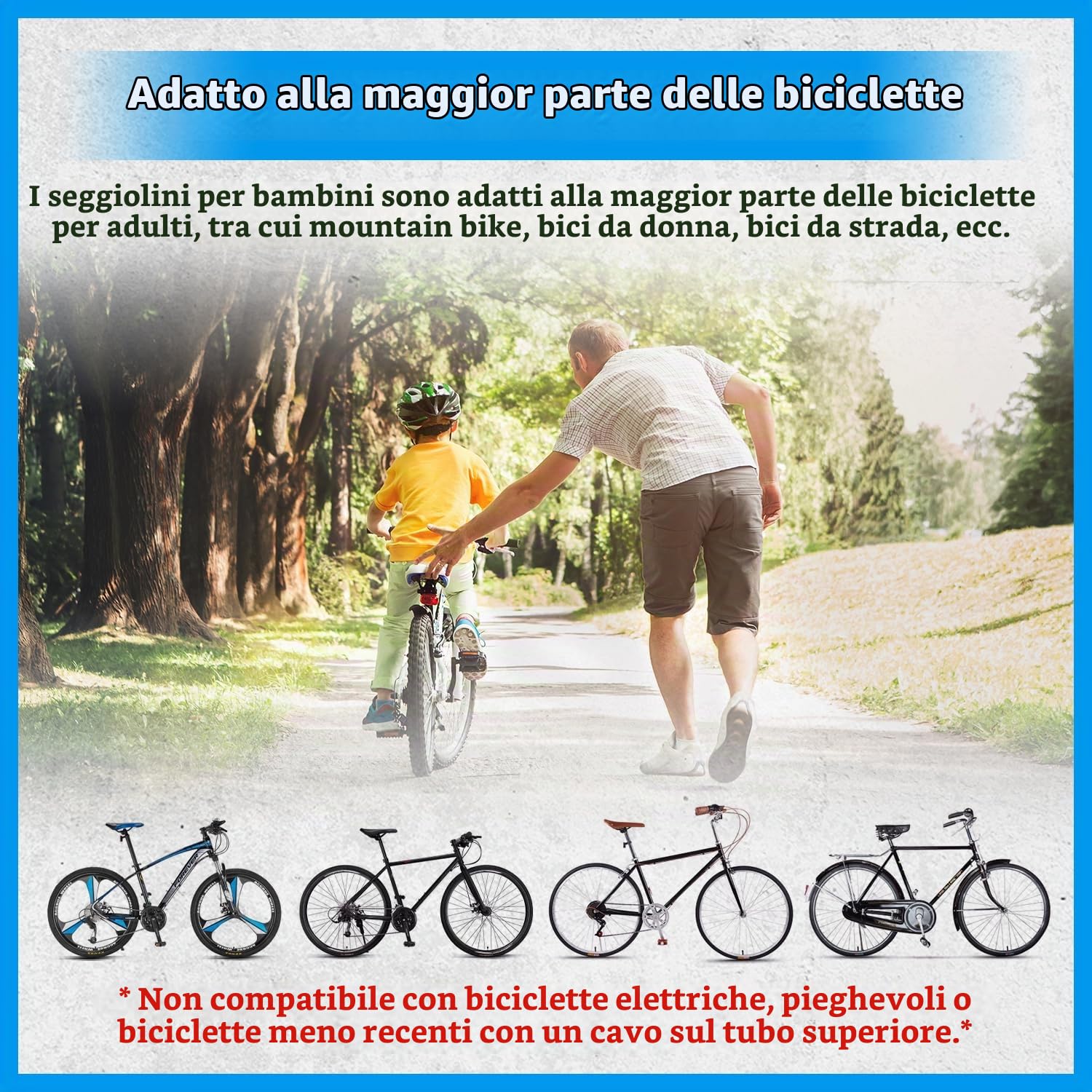 Hapivida seggiolino bici anteriore MTB #2 con manubrio alluminio