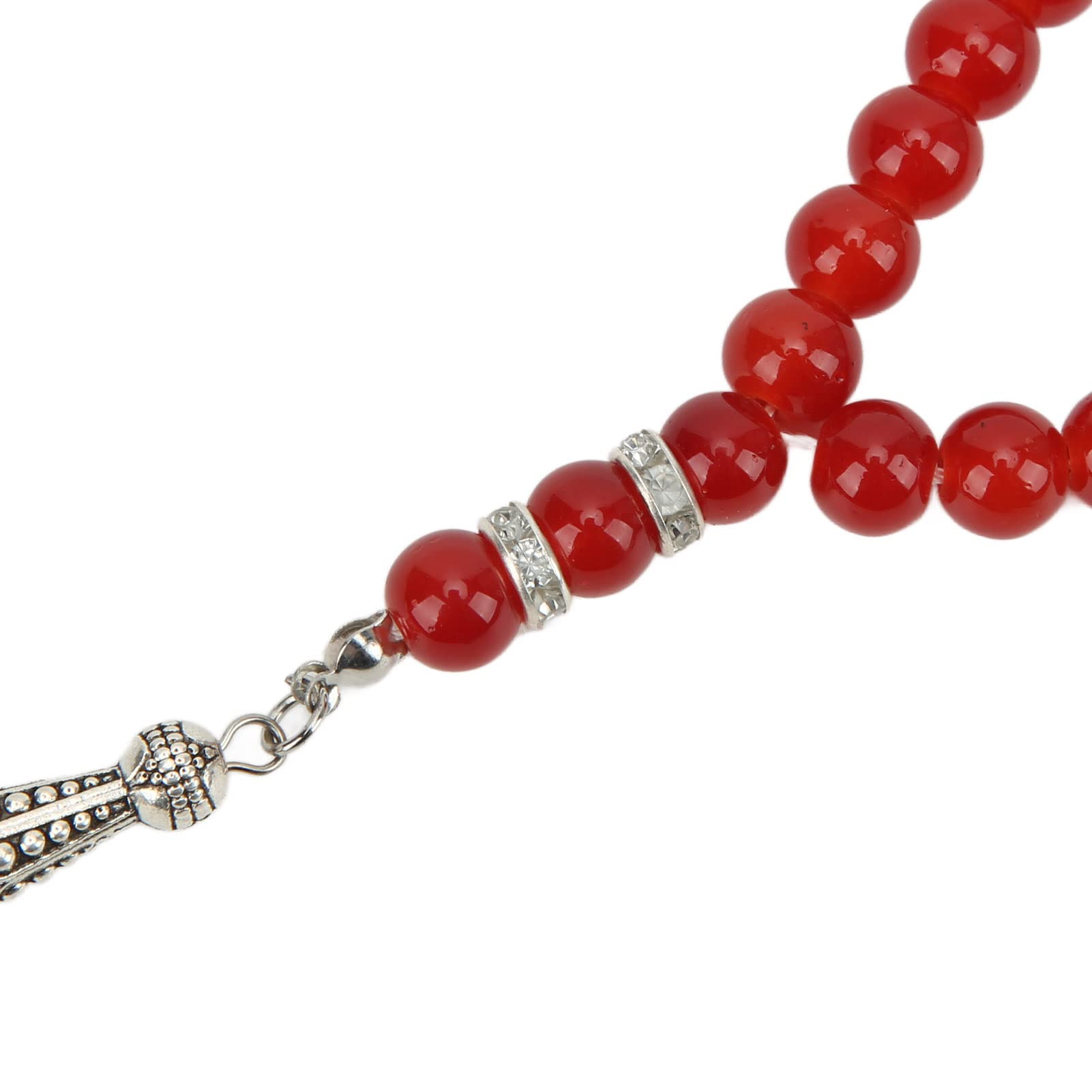 Hapivida tasbih 33 grani preghiera 8mm rosso smalto