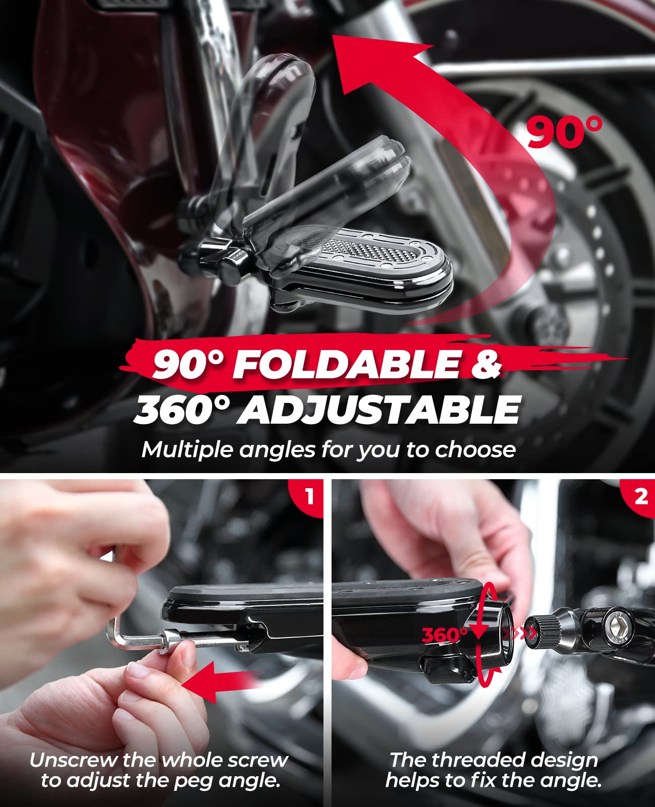 Kemimoto pedane highway 32 mm per Harley Touring