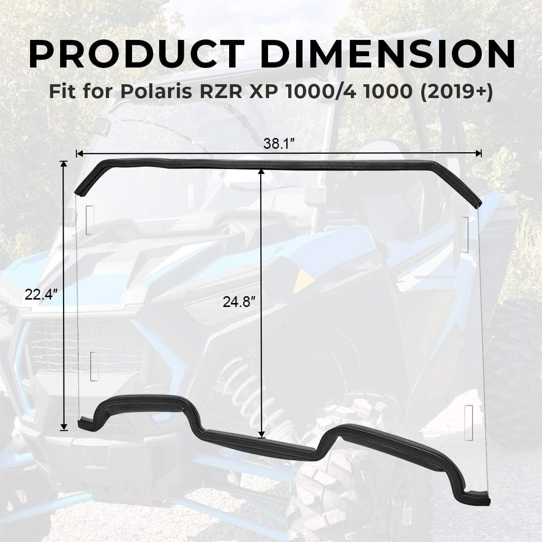 KEMIMOTO RZR B0110-01201CL parabrezza Polaris XP 1000 intero antiurto