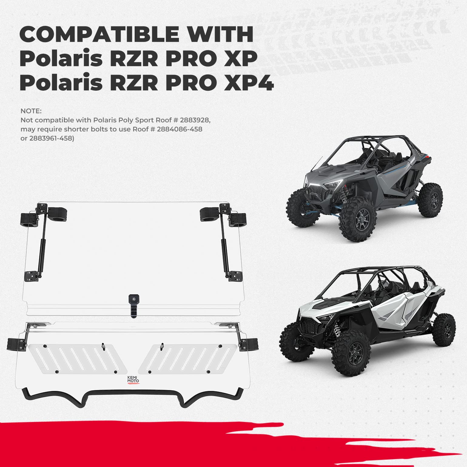 KEMIMOTO RZR PRO XP parabrezza pieghevole 3 in 1