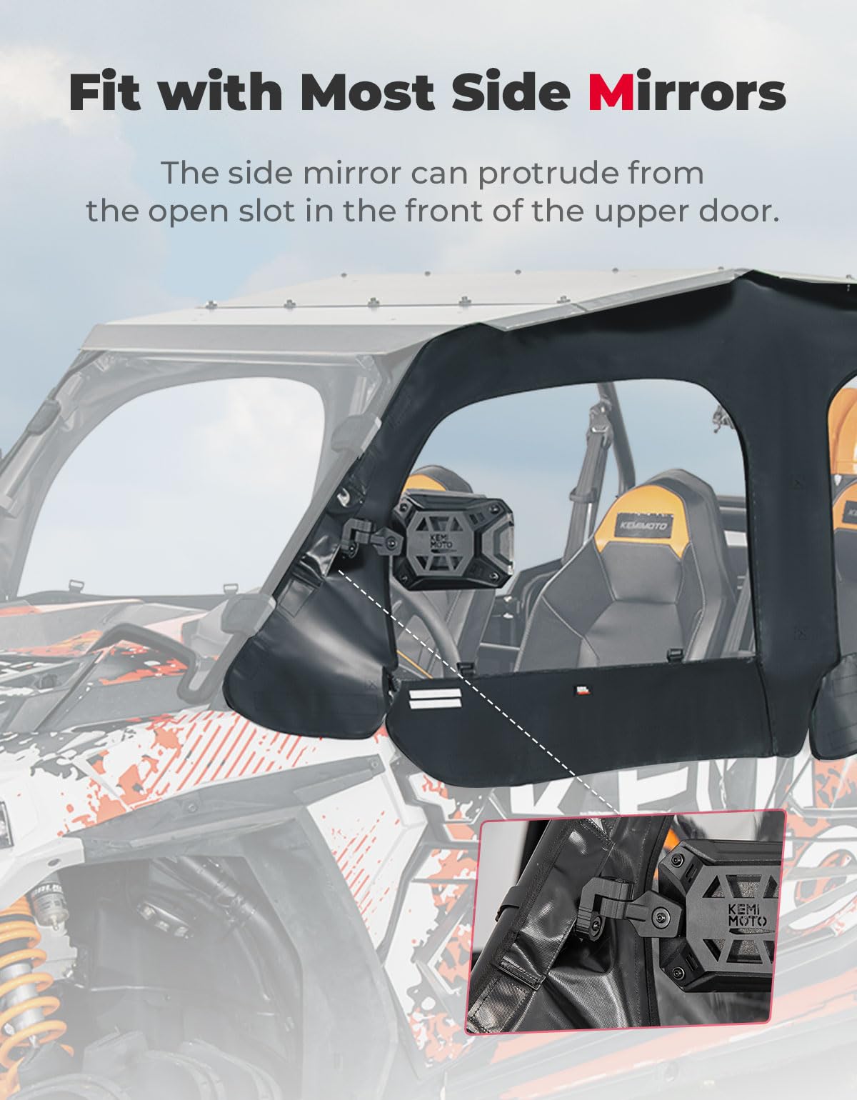 KEMIMOTO RZR XP 4 1000 porte superiori morbide nere