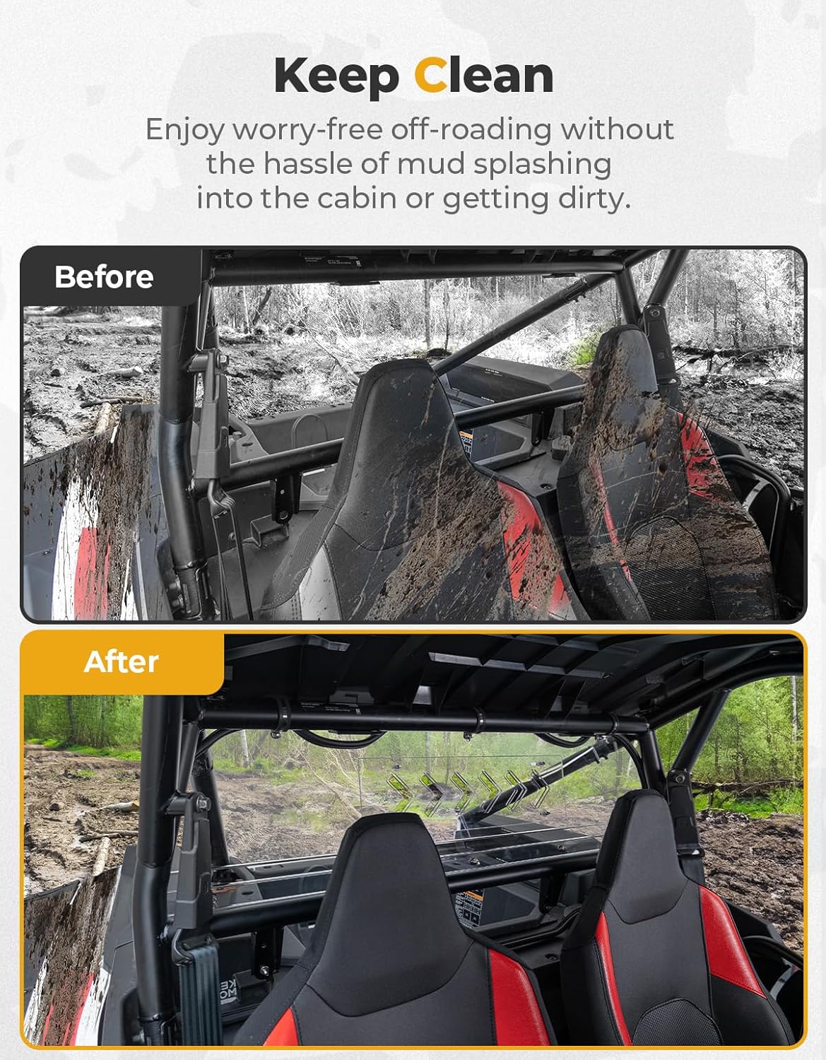 KEMIMOTO RZR XP 1000 parabrezza posteriore ventilato
