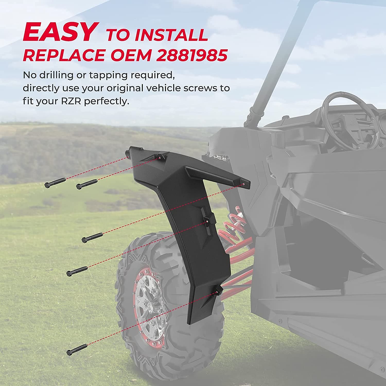 KEMIMOTO Paraspruzzi Anteriori RZR XP 1000 Allargati 2PZ