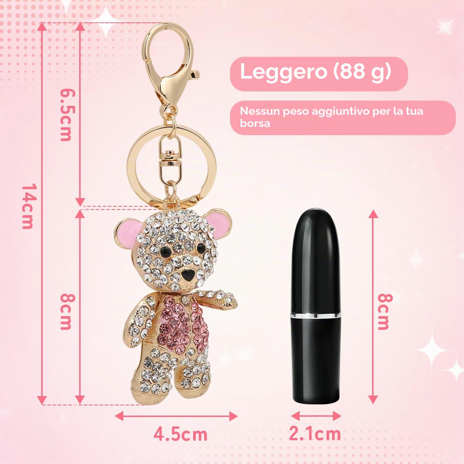 Hapivida Portachiavi Orso Rosa Portachiave Carino