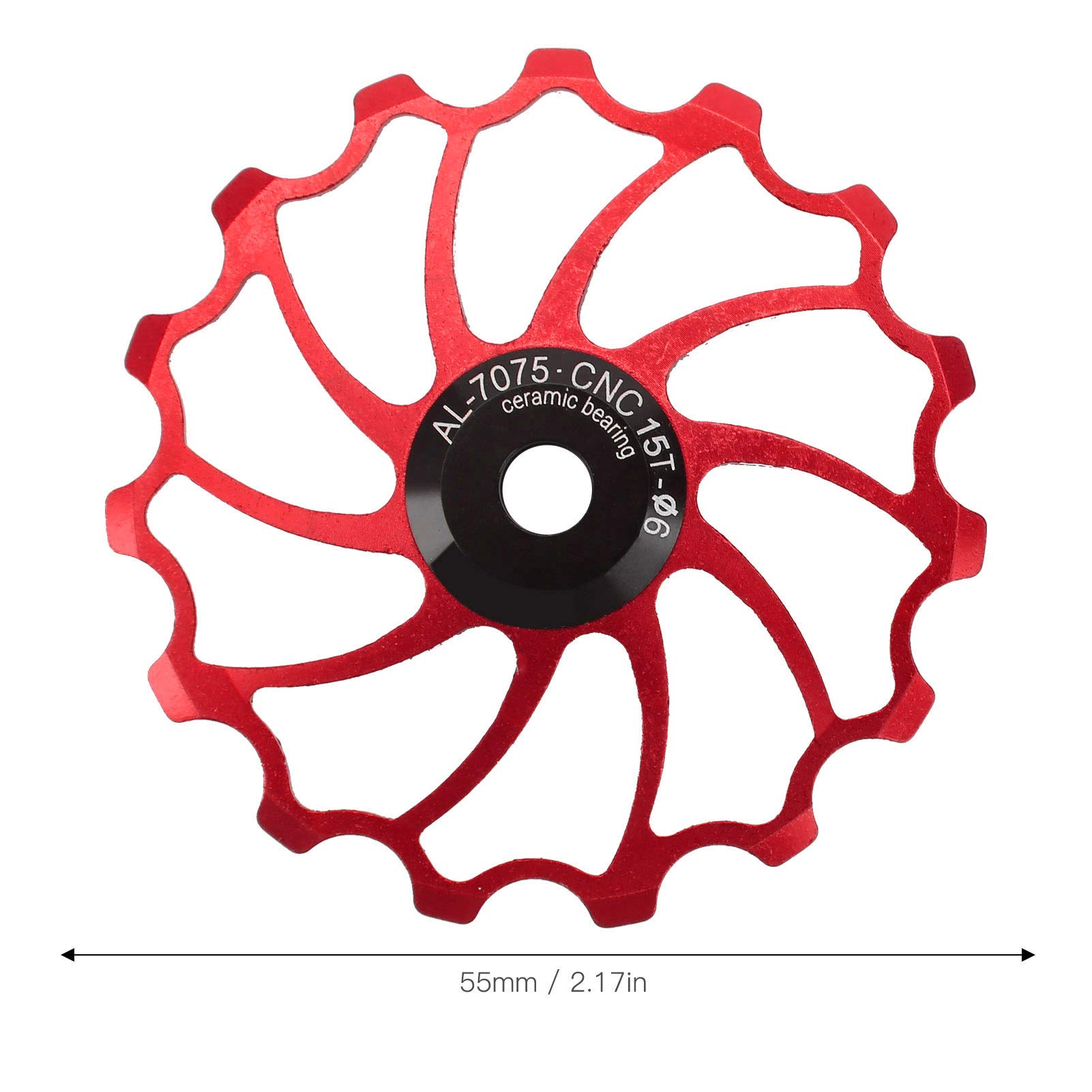 Kuuleyn Puleggia Cambio 15T Rotellina Ceramica Rosso