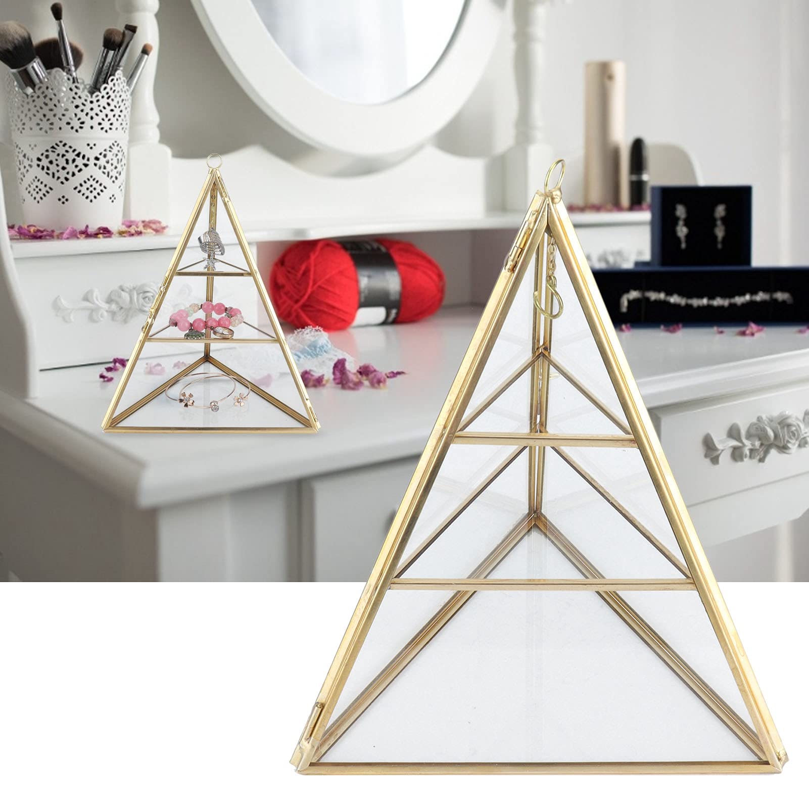 Hapivida Piramide 3 Livelli Portagioie Vetro 21 cm