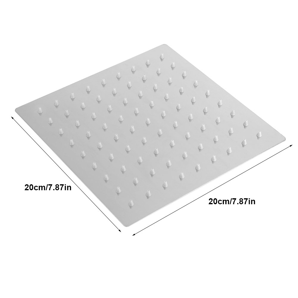 Kuuleyn Soffione Doccia Quadrato Acciaio Inox Ugelli Silicone