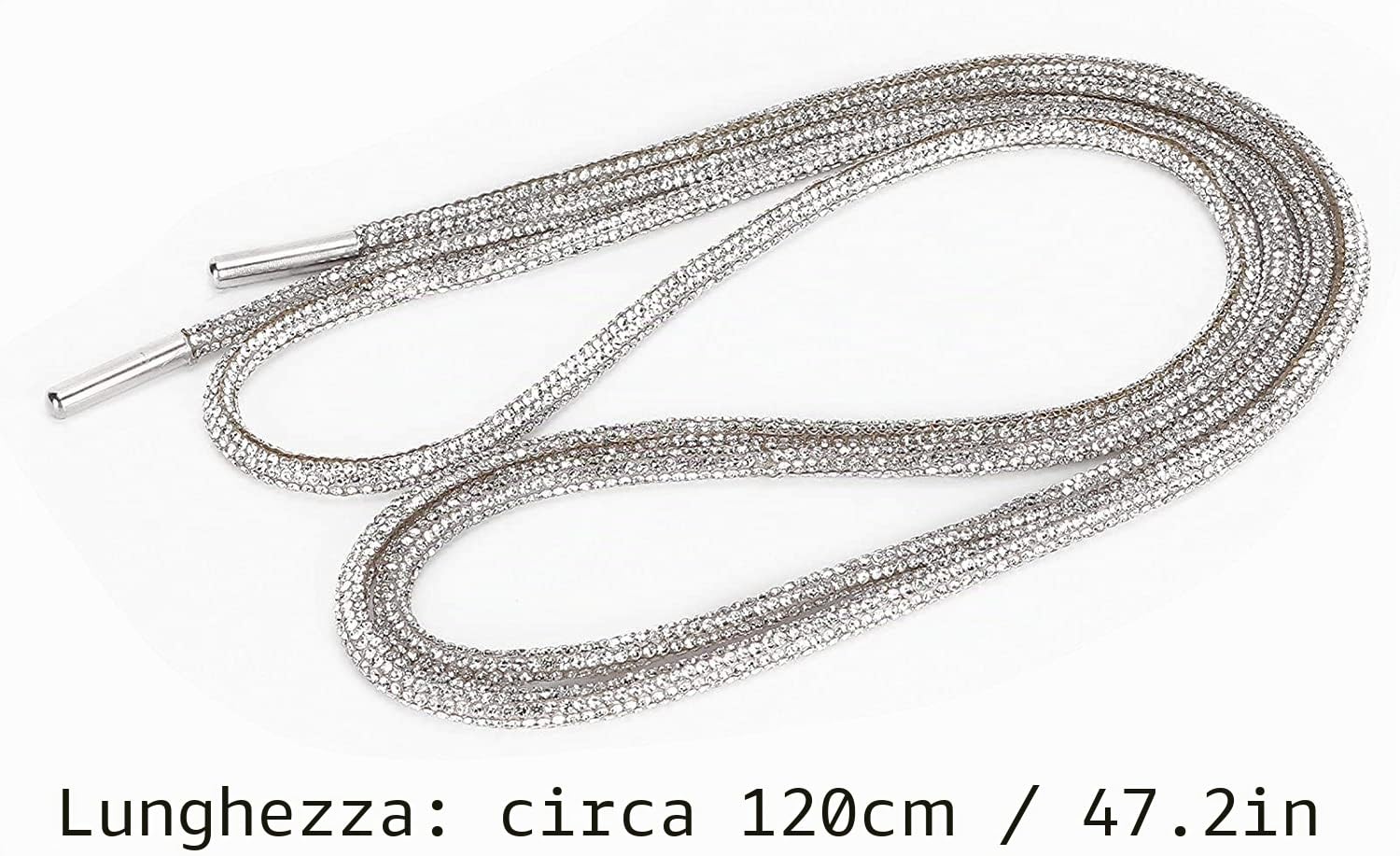 Hapivida lacci per scarpe con strass 120 cm vetro