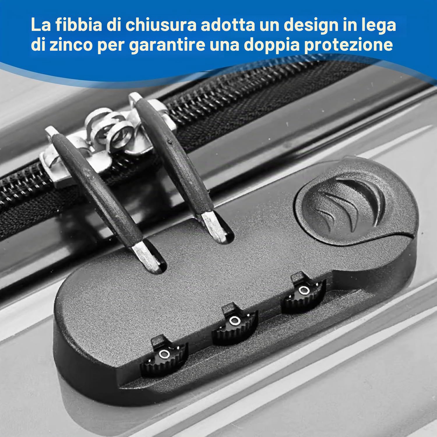Hapivida Lucchetto Bagagli 3 Cifre Nero Lega Zinco Valigia