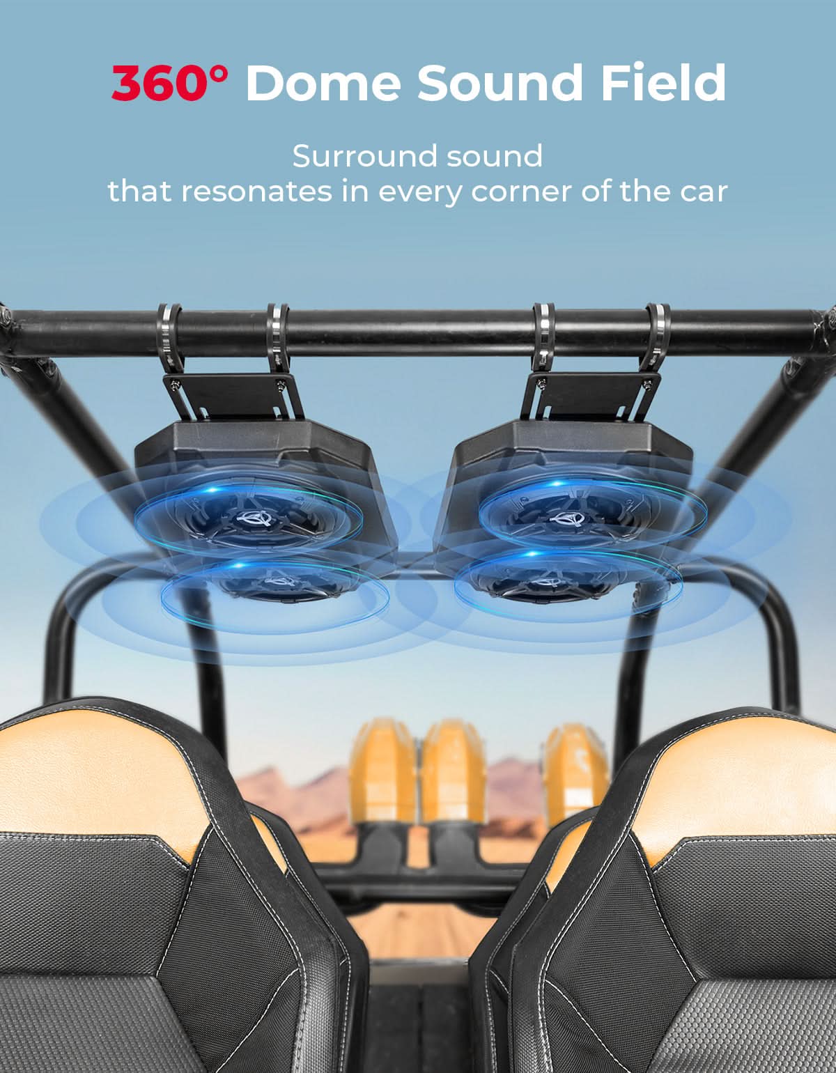 KEMIMOTO speaker UTV Bluetooth 6.5" Maverick X3 RZR