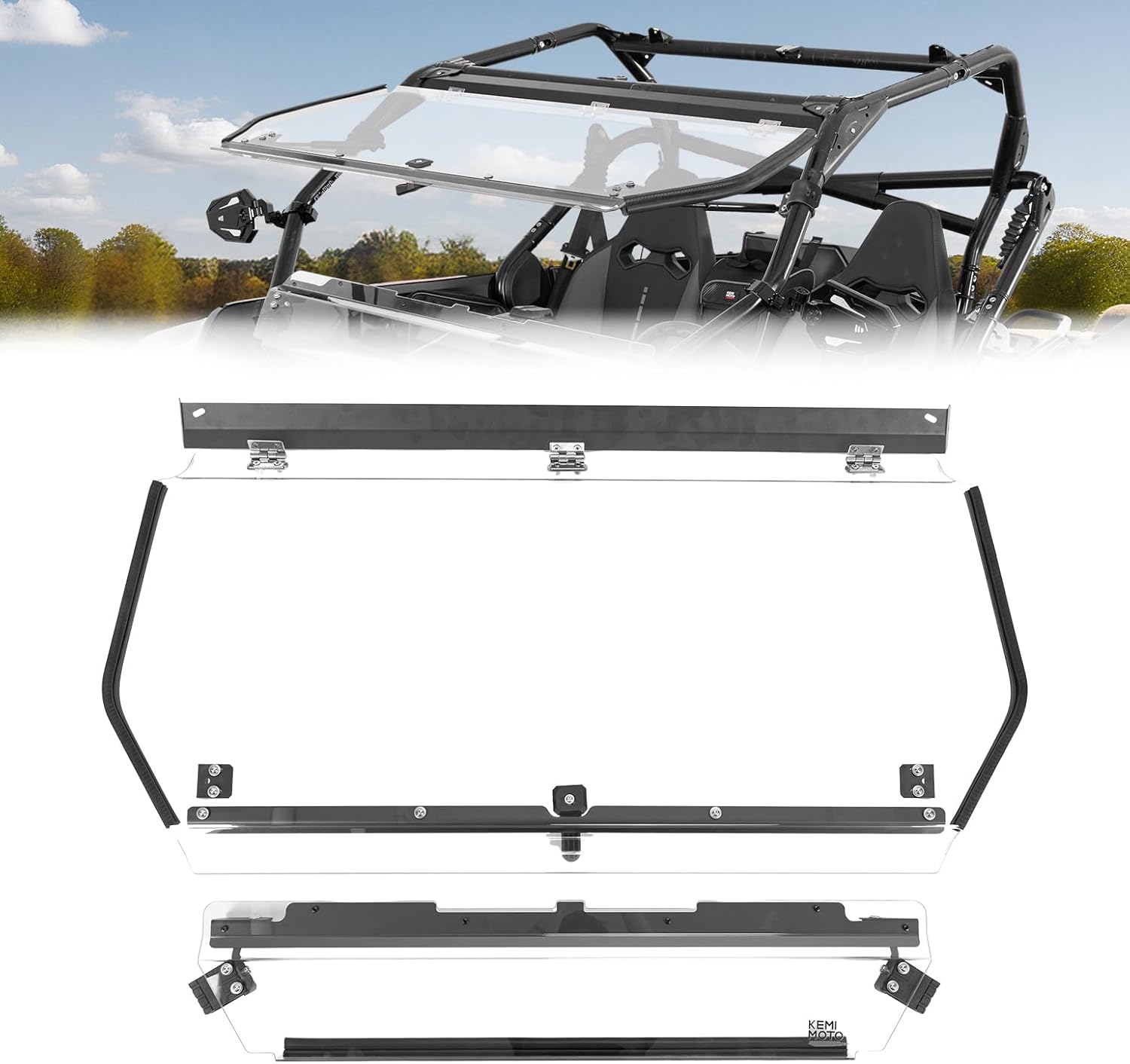 KEMIMOTO ZForce 950 parabrezza anteriore ribaltabile 2-in-1