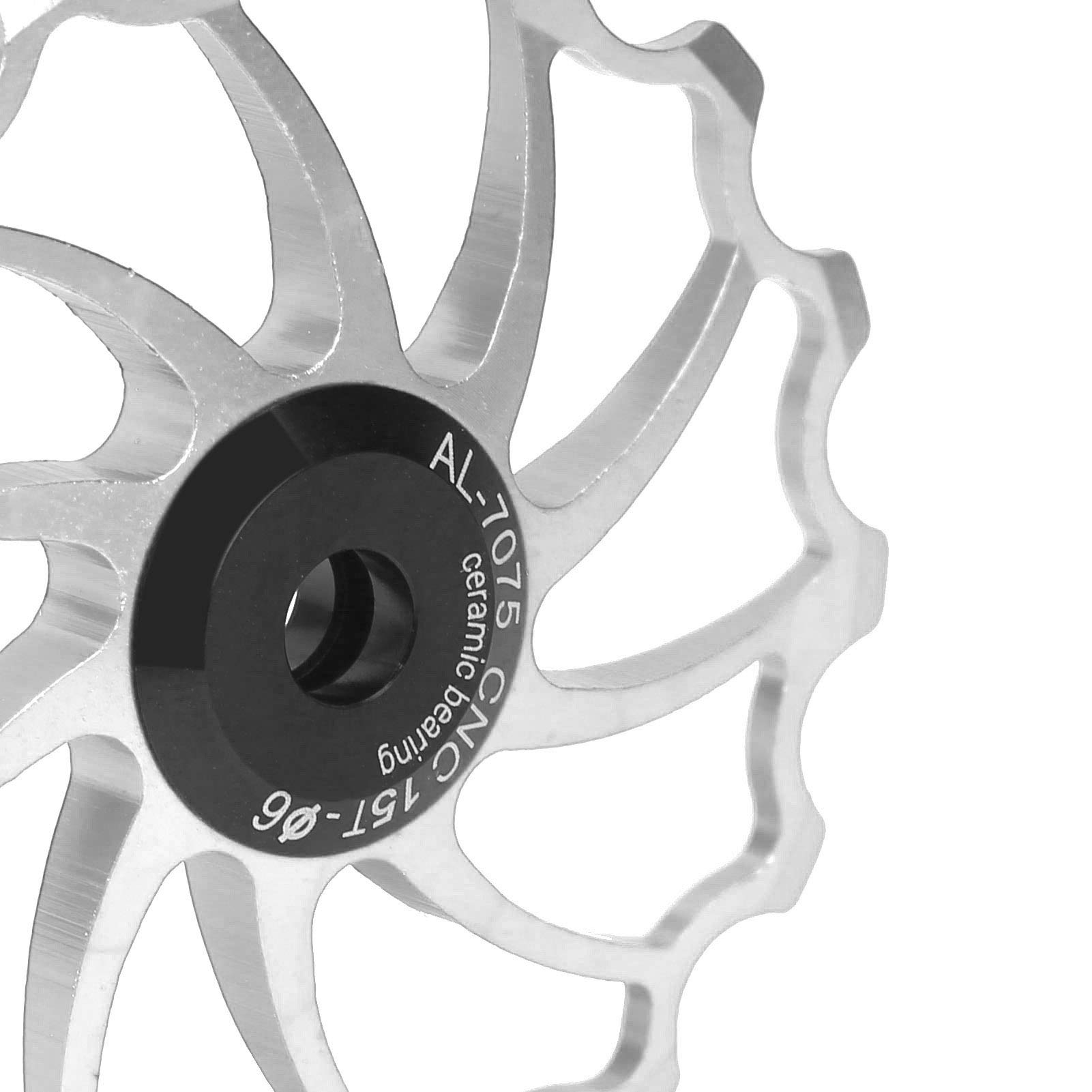 Kuuleyn Puleggia Cambio 15T Rotellina Ceramica Argento