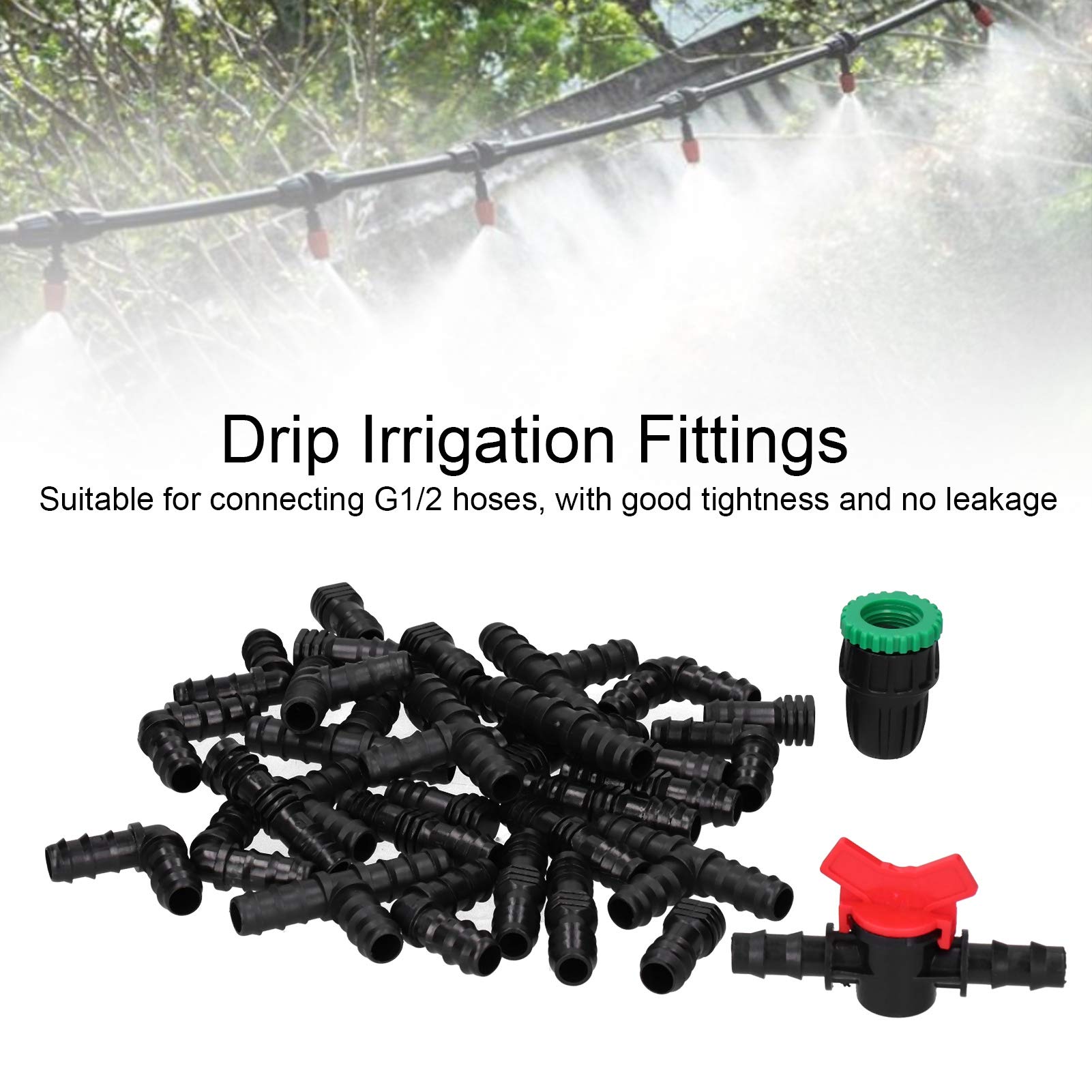 Kuuleyn Kit Irrigazione a Goccia G1/2 34 Pezzi Serra