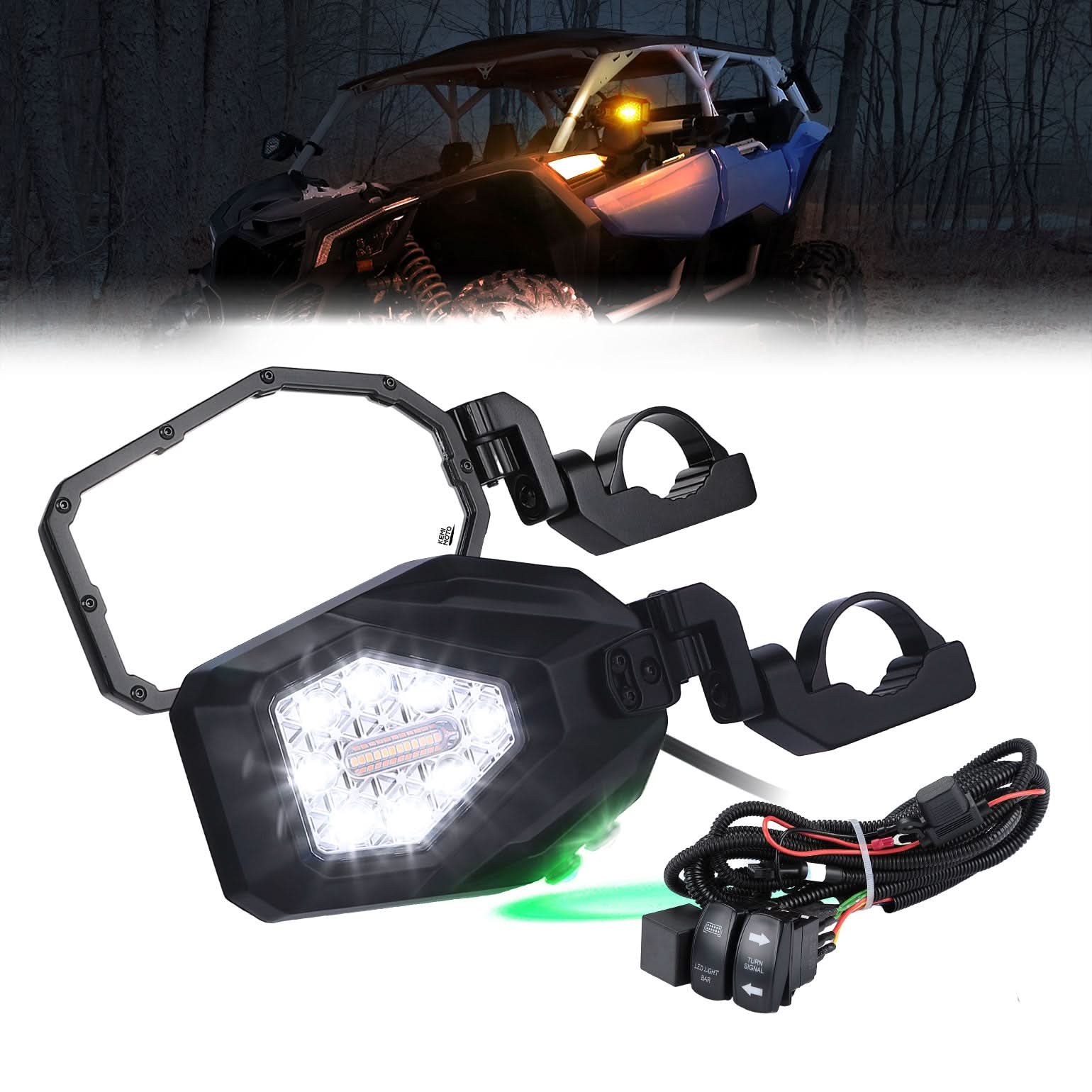 KEMIMOTO Specchietti Laterali LED con Freccia per Polaris RZR Coppia