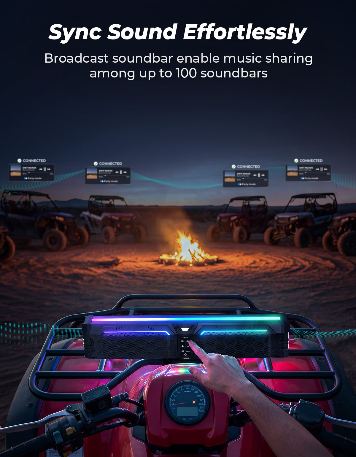 KEMIMOTO Midnight 70 Gen2 soundbar UTV 680W IP66 RGB