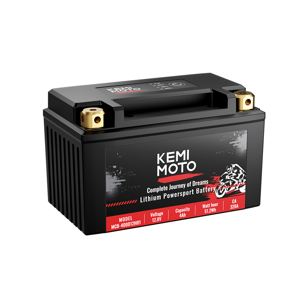 KEMIMOTO batteria moto litio LiFePO4 12V 4Ah avviamento