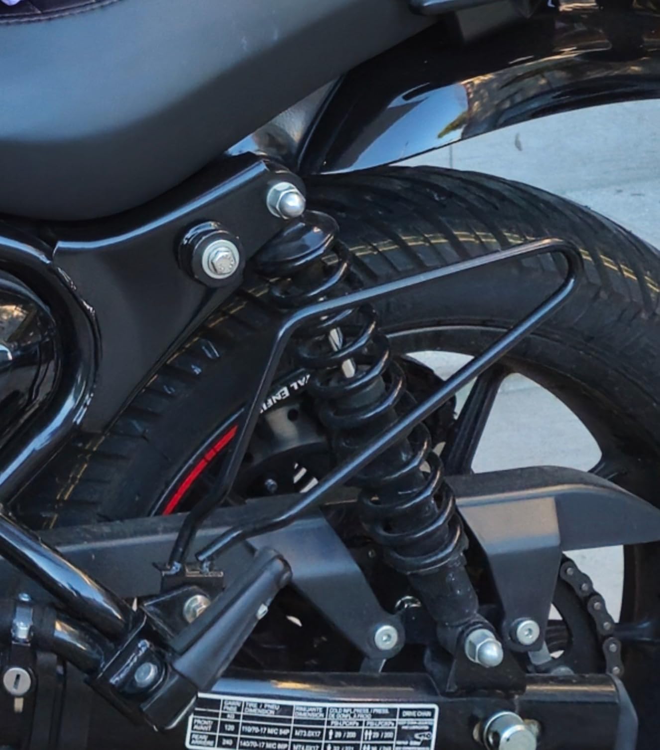 AOWINHIT staffe borse laterali moto nero ferro